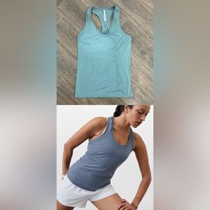 Athleta Blue Fitted Sleeveless Tank Top. #3